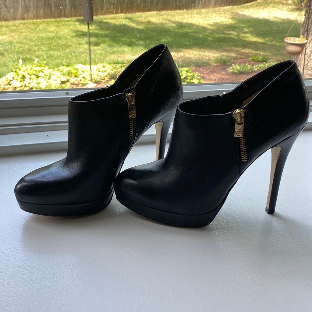 Michael Kors zip half booties with platform 5” heel